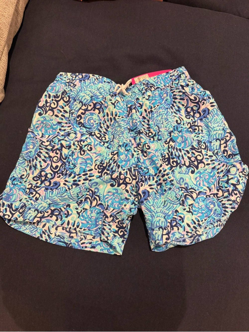 Lilly Pulitzer Blue Turquoise Floral Men’s Swim Trunks